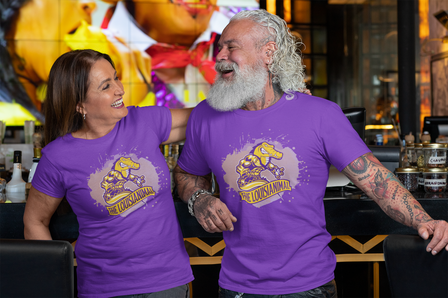 Purple & Yellow Logo Tee